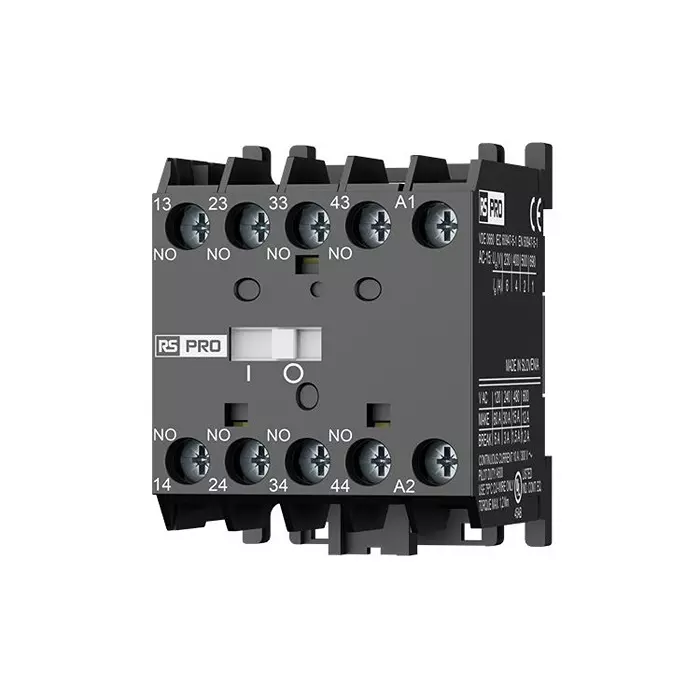 RS PRO Contactor Relay 4 Pole 24 V Coil Voltage 4 Amp 4 NO, 2842357