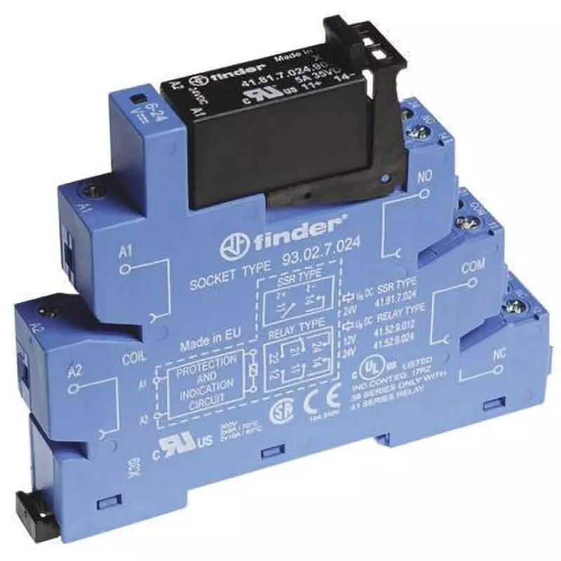 Finder Interface Relay Module DC 24 V Rated Coil Voltage 16.5 mA Input Current 12 ms Operating Time, 38.41.7.024.9024