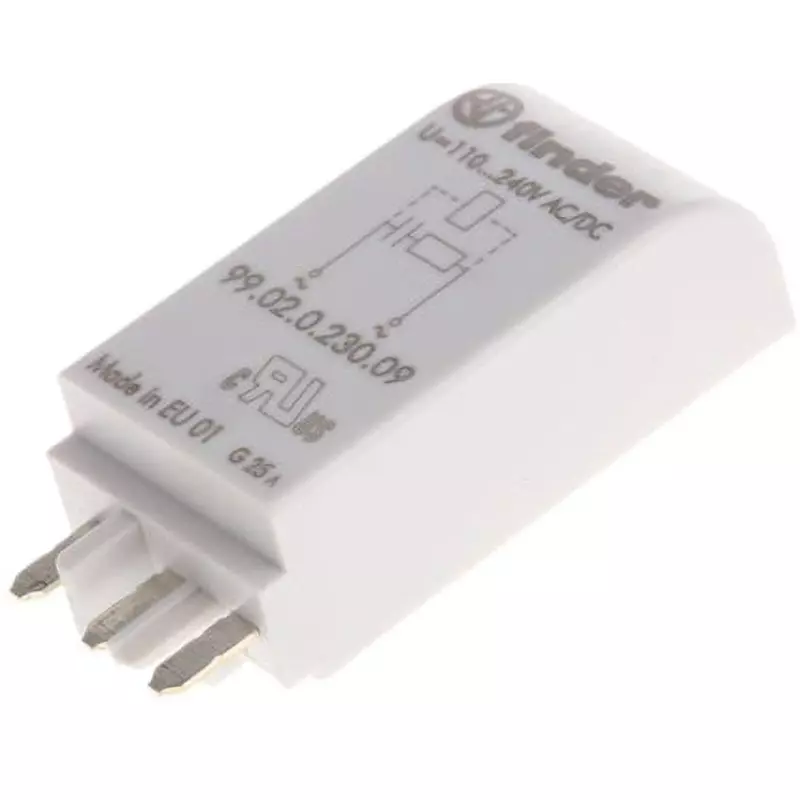 Finder Interface Relay Module AC/DC230 V Rated Coil Voltage RC circuit Accessory Type, 99.02.0.230.09