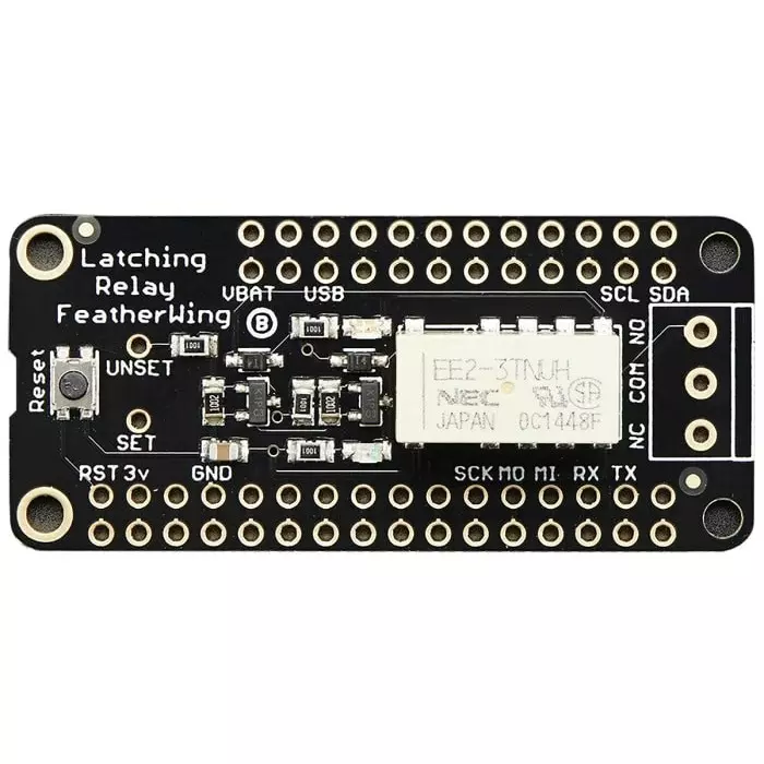 ADAFRUIT INDUSTRIES Adafruit Feather Latching Relay FeatherWing Development Board, 2923