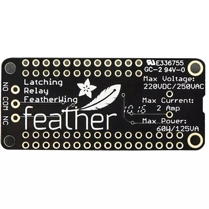 ADAFRUIT INDUSTRIES Adafruit Feather Latching Relay FeatherWing Development Board, 2923