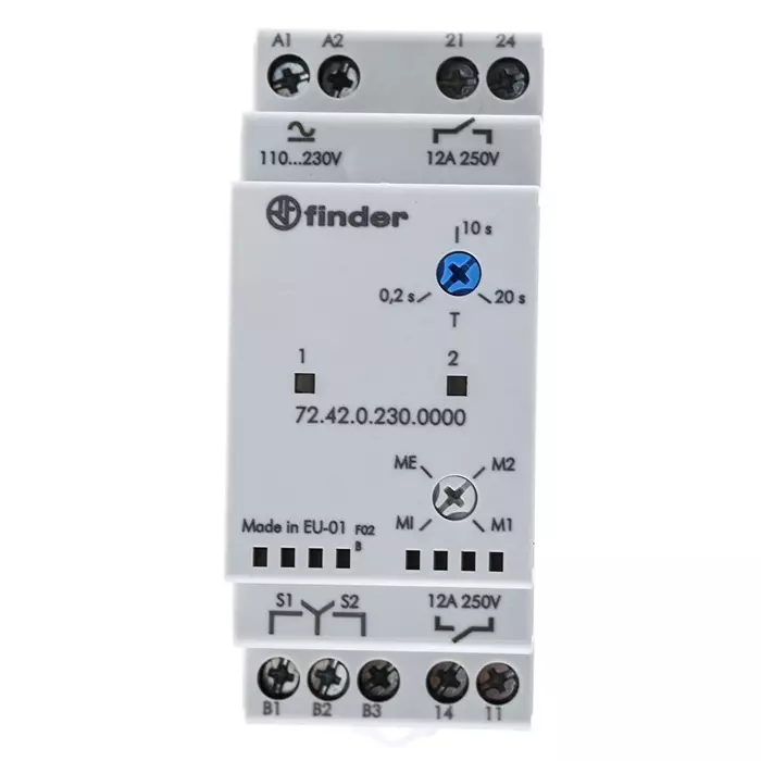 Finder Monitoring Relay 1 Phase DPST DIN Rail, 72.42.0.230.0000