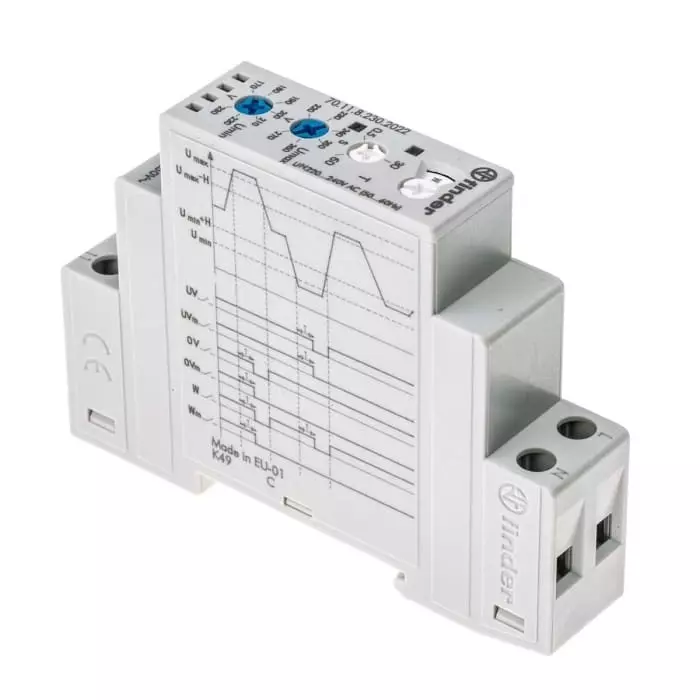 Finder Voltage Monitoring Relay 1 Phase SPDT 170 to 270 V AC, 70.11.8.230.2022