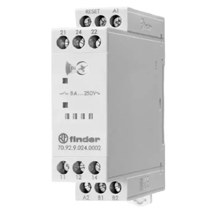 Finder Thermistor NFC Monitoring Relay Single Phase 19.2 to 26.4 V AC/DC DIN Rail, 70.92.0.024.0002
