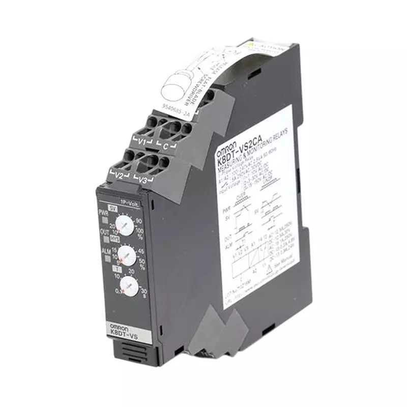 Omron Voltage Monitoring Relay DIN Rail Mount 1 Form C (SPDT-NO, NC) 5 Amp 250 V AC, K8DT-VS2CA