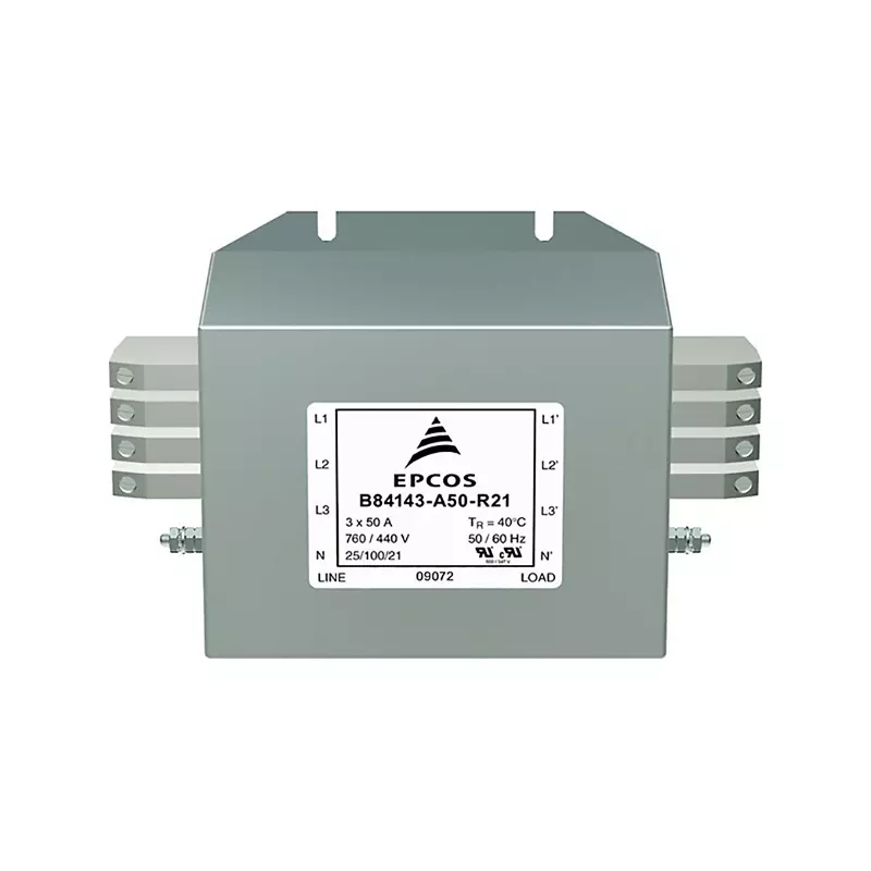 Epcos EMC Filter 3 Phase 50 Amp Current Rating 440 / 760 V AC 236 mm Length, B84143A0050R021 (Pack of 2)