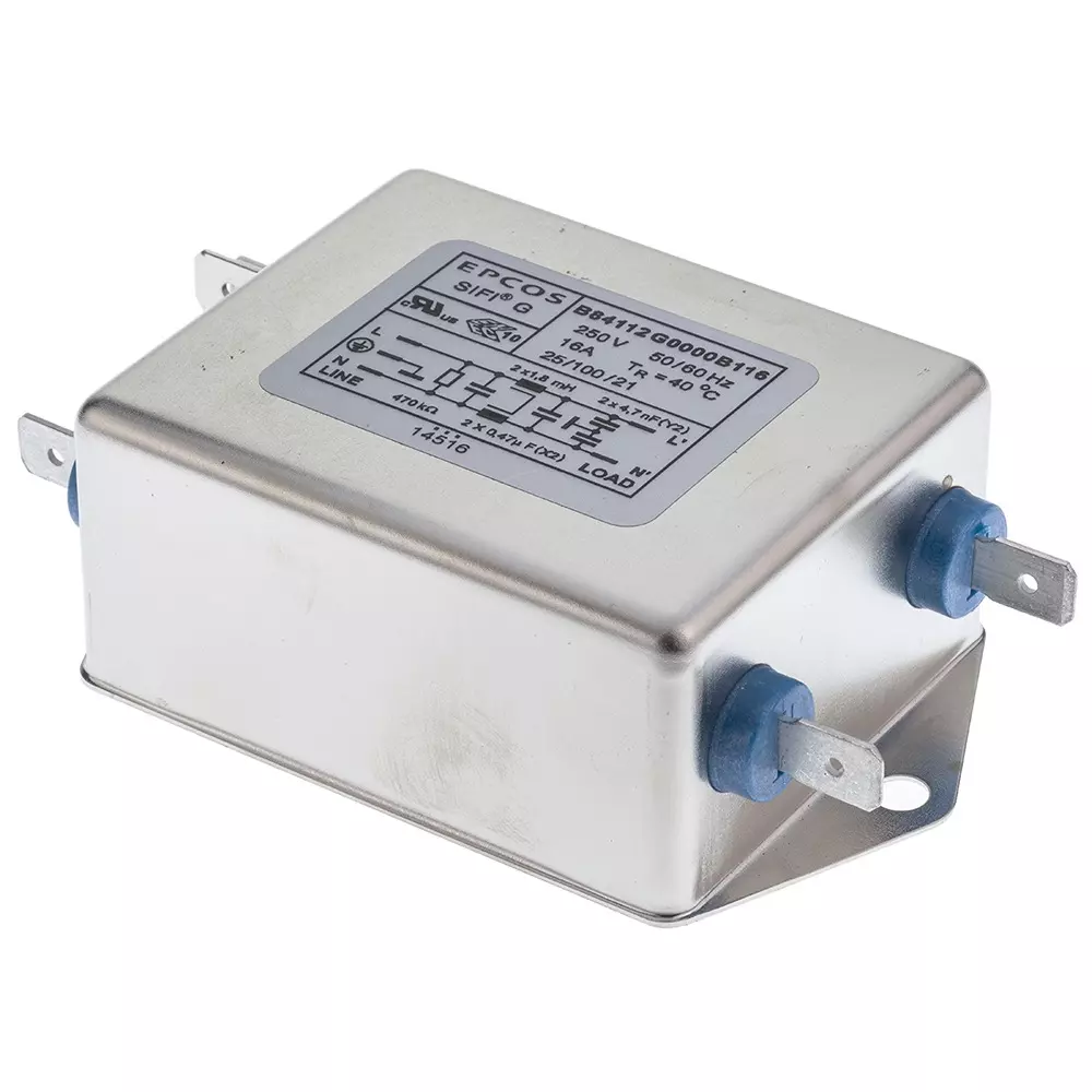 Epcos B84112G Series Chassis Mount EMC Filter 16 Amp Current Rating 1 Phase 250 V AC/DC 89.5 mm Length, B84112G0000B116 (Pack of 24)