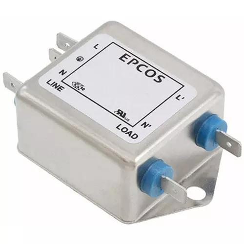 Epcos B84111F Series Flange Mount EMC Filter 1 Phase 20 Amp Current Rating 250 V AC/DC 64 mm Length, B84111F0000B120