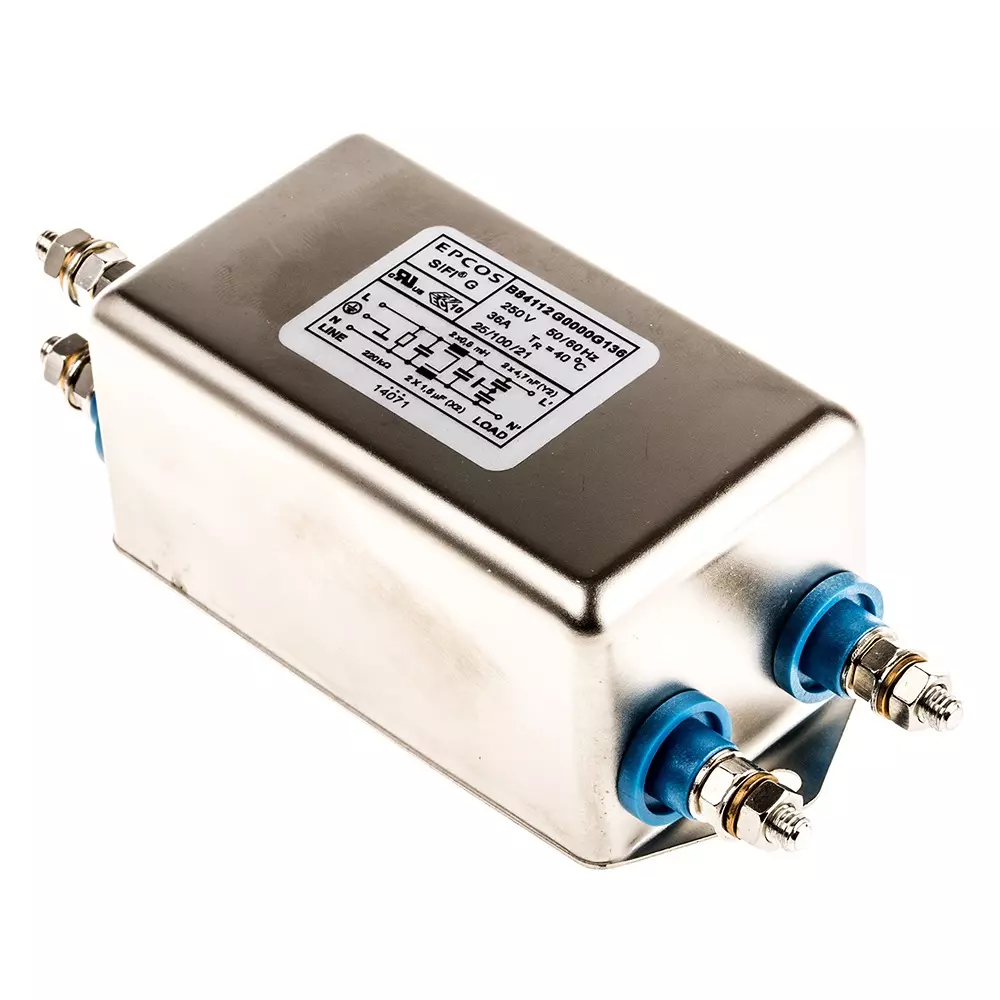 Epcos B84112G Series Chassis Mount EMC Filter 36 Amp Current Rating 1 Phase 250 V AC/DC 52 mm Length, B84112G0000G136