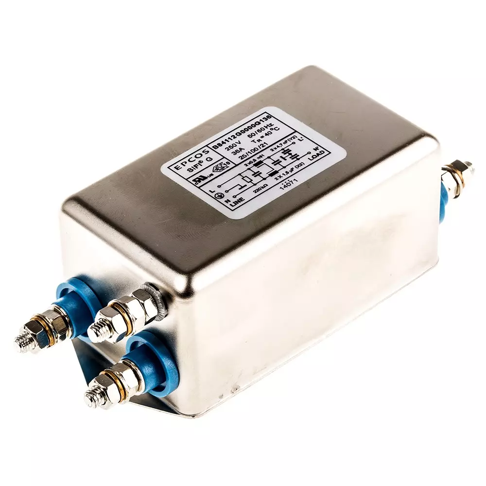 Epcos B84112G Series Chassis Mount EMC Filter 36 Amp Current Rating 1 Phase 250 V AC/DC 52 mm Length, B84112G0000G136