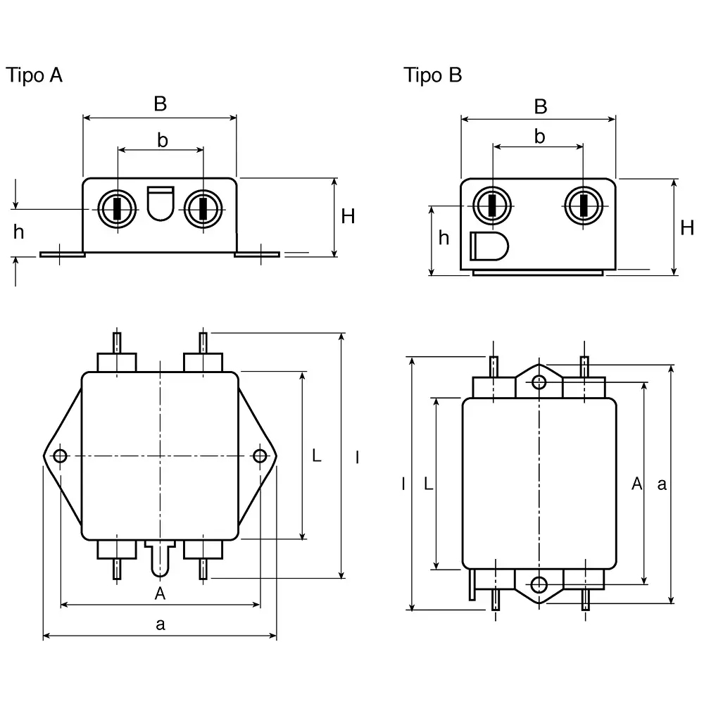 Epcos B84112B Series Chassis Mount EMC Filter 20 Amp Current Rating 1 Phase 250 V AC/DC 125 mm Length, B84112B0000B120