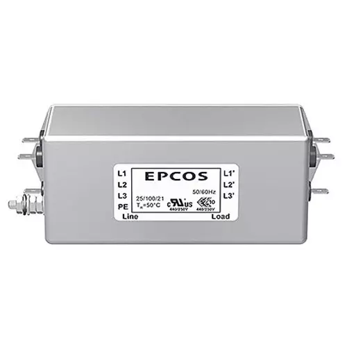 Epcos B84143A*166 Series Chassis Mount EMC Filter 10 Amp Current Rating 3 Phase 300/520 V AC 133 mm Length, B84143A0010A166