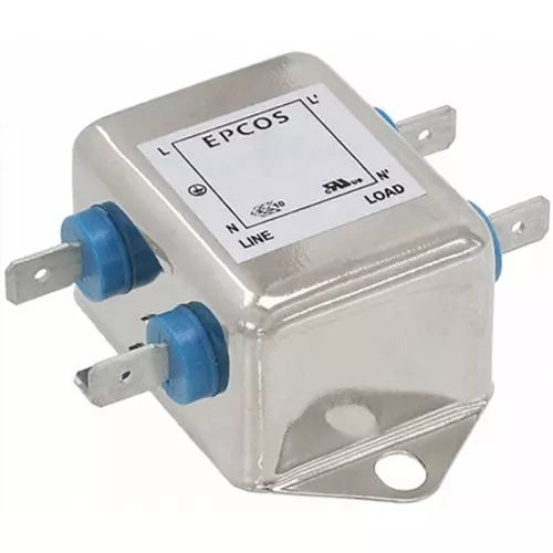 Epcos B84111F Series Flange Mount EMC Filter 1 Phase 6 Amp Current Rating 250 V AC/DC 64 mm Length, B84111F0000B060 (Pack of 40)