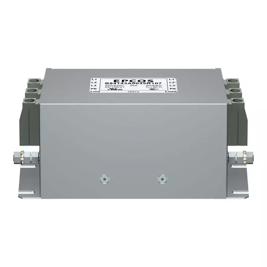 Epcos B84143A*R107 Series Panel Mount EMC Filter 3 Phase 20 Amp Current Rating 520 V AC 150 mm Length, B84143A0020R107