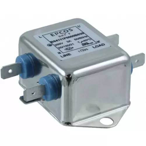 Epcos B84111F Series Flange Mount EMC Filter 1 Phase 3 Amp Current Rating 250 V AC/DC 64 mm Length, B84111F0000B030