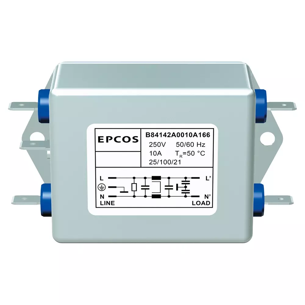 Epcos B84142-A Series Flange Mount EMC Filter 1 Phase 30 Amp Current Rating 250 V AC/DC 105 mm Length, B84142A0030R000