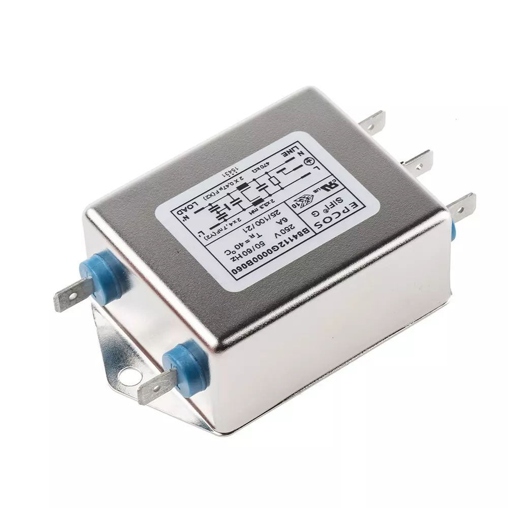Epcos B84112G Series Chassis Mount EMC Filter 6 Amp Current Rating 1 Phase 250 V AC 52 mm Length, B84112G0000B060 (Pack of 24)