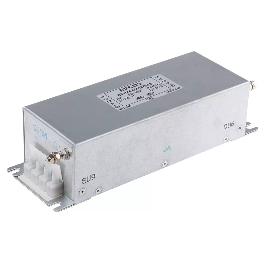 Epcos B84144A*R120 Series Flange Mount EMC Filter 3 Phase 16 Amp Current Rating 520 V AC 80 mm Length, B84144A0016R120 (Pack of 6)