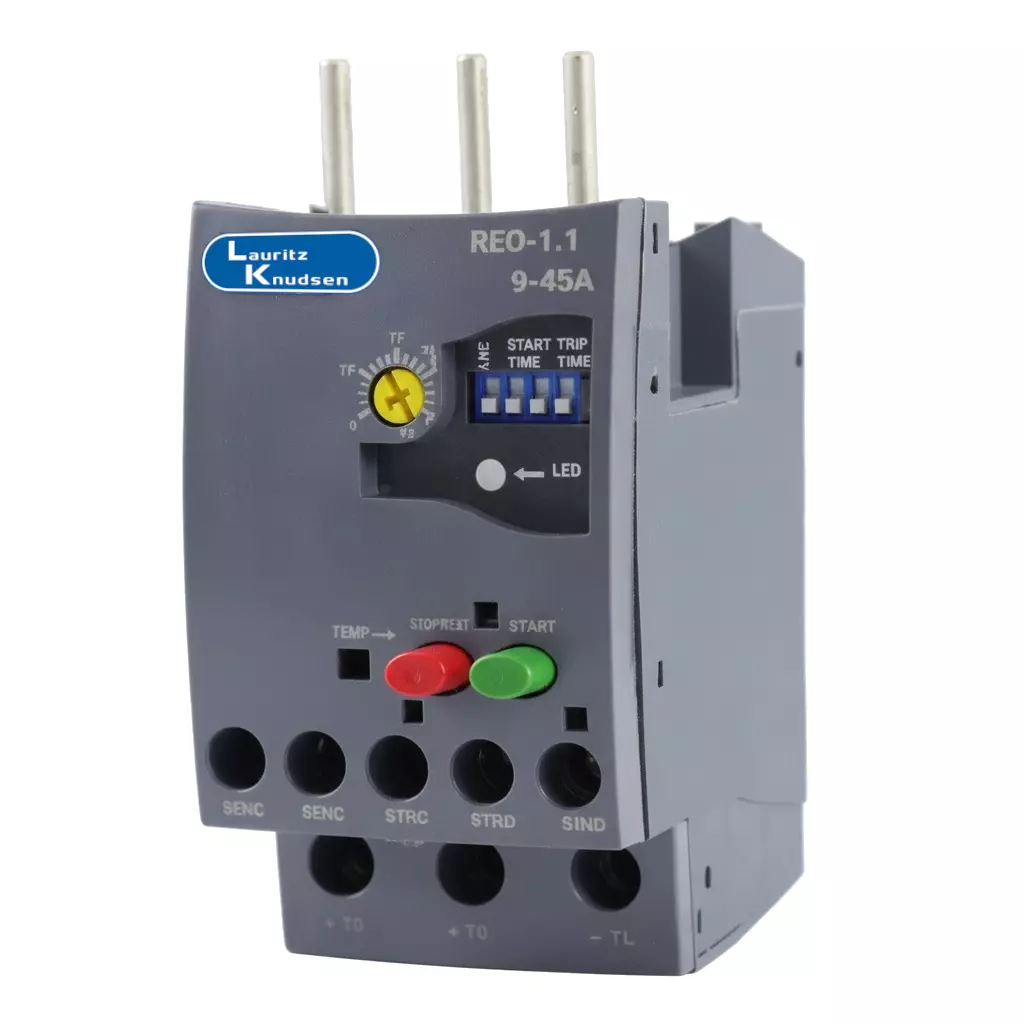 L&T (Lauritz Knudsen) Electronic Over Current Relay 2.4-12 A Relay Range and Grey Color Plastic Body, CS91911OOLO