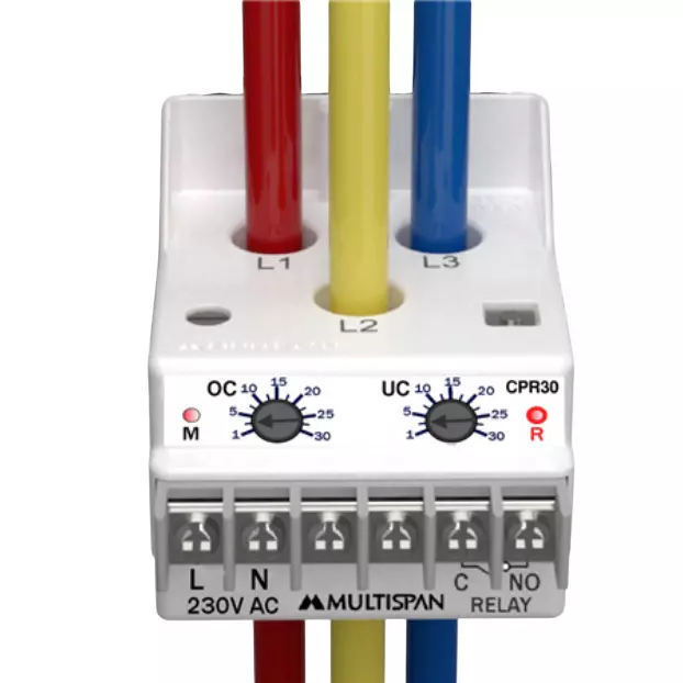 MULTISPAN Overload Relay 70x55x65 mm 1 Relay Output 1 A - 10 A AC (3CT) 230 V AC, OLR-110