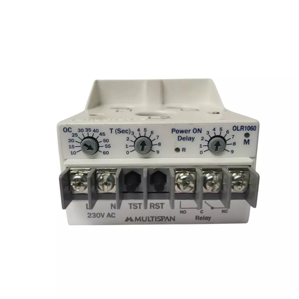 MULTISPAN Overload Relay 70x55x65 mm 1 Relay Output 10 A - 60 A AC (3CT) 230 V AC, OLR-1060