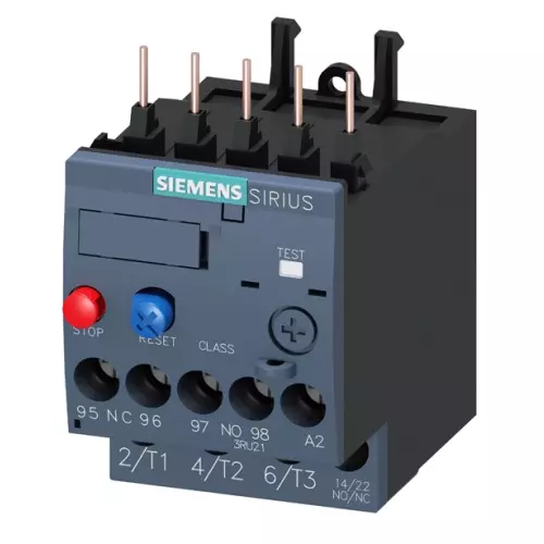 Siemens Thermal Overload Relays S00 Class 10 Screw Terminal 3.5-5 Amp, 3RU2116-1FB00-8K