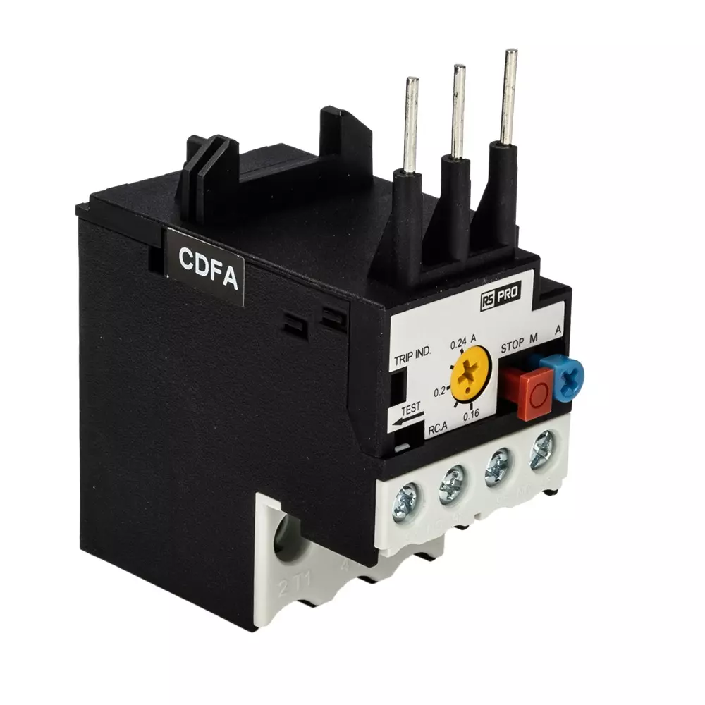 RS PRO Thermal Overload Relay 1 NO/1 NC 690/500 V AC Direct Mount 5.4 W Screw Terminal IP20, 2508877