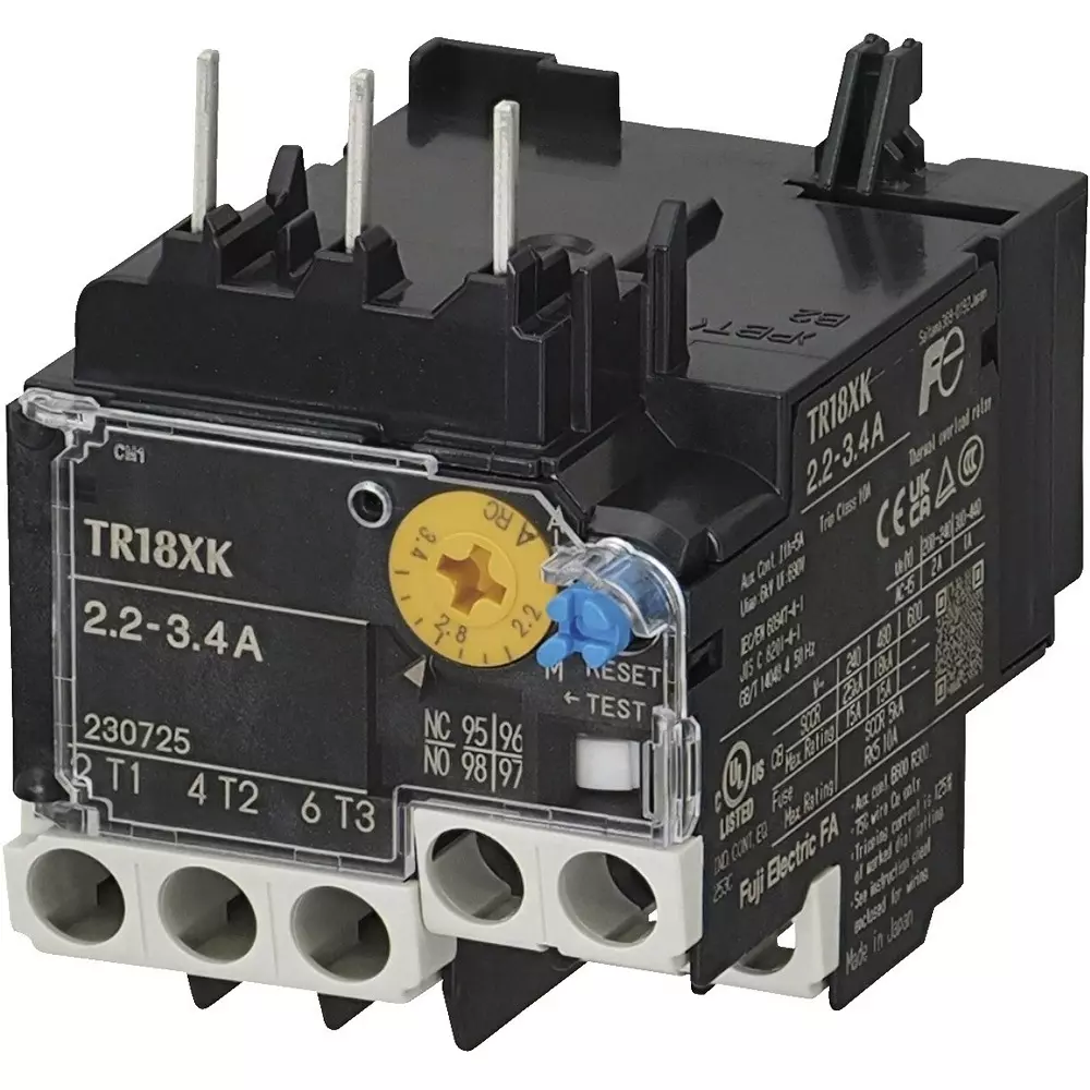 Fuji Electric Thermal Relay 0.13 to 0.2 Amp for Single Installation, TR18XKH-P13A