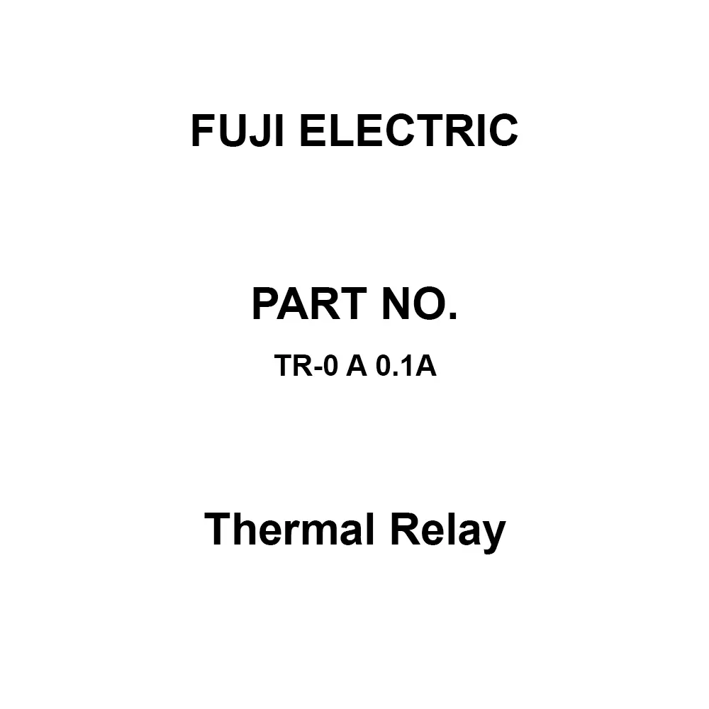Fuji Electric Thermal Relay 1C Auxiliary Contacts, TR-0 A 0.1A