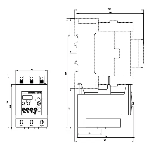 Siemens Thermal Overload Relays S3 Class 10 Screw Terminal 57-75 Amp, 3RU2146-4KB00-8K