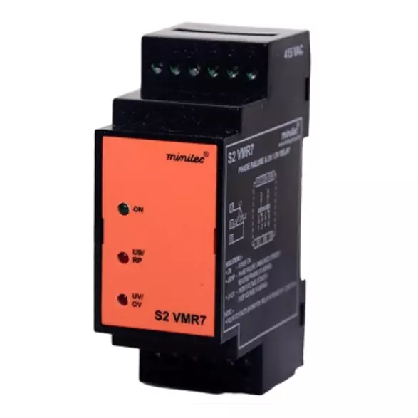 Minilec Phase Failure Relay 2 CO Contact DIN Rail 150 g, S2 VMR 7