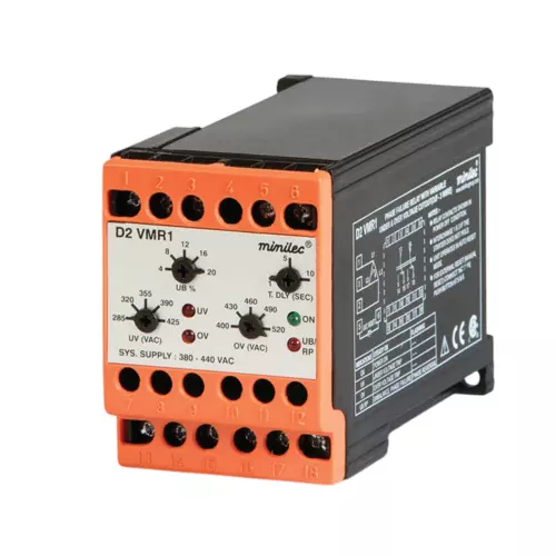 Minilec Phase Failure And Voltage Monitoring Relay 3 Phase 415 VAC, D2 VMR1