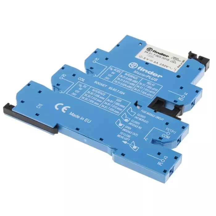 Finder 39 Series Interface Relay DIN Rail Mount 6 V AC/DC Coil SPDT 1-Pole, 39.31.0.006.0060