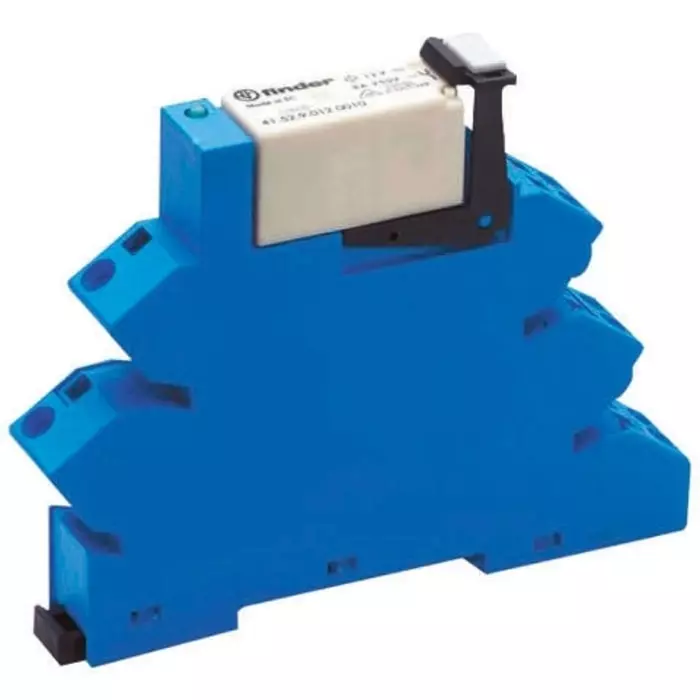 Finder 38 Series Interface Relay DIN Rail Mount 24 V AC/DC Coil DPDT 2-Pole, 38.62.0.024.0060