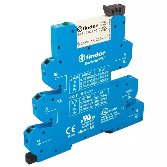 Finder 39 Series Interface Relay DIN Rail Mount 230 V AC Coil SPDT, 39.71.8.230.5060