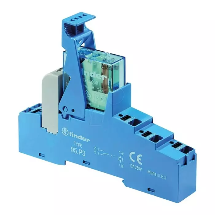 Finder 48 Series Interface Relay DIN Rail Mount 24 V DC Coil SPDT 1-Pole 10 A Load, 48.P3.7.024.0050SPA