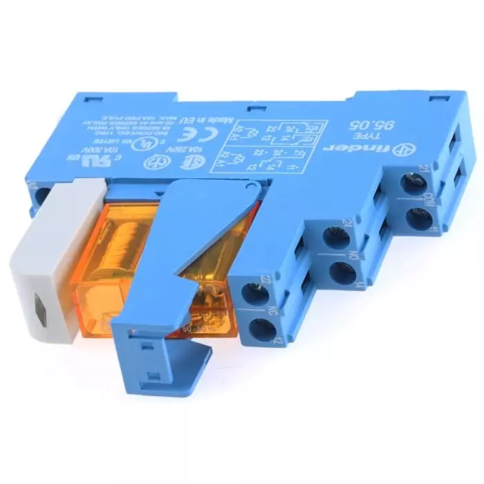 Finder 48 Series Interface Relay DIN Rail Mount 24 V AC Coil DPDT 2-Pole 8 A Load, 48.52.8.024.0060SPA