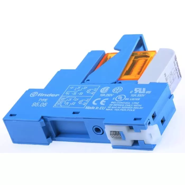 Finder 48 Series Interface Relay DIN Rail Mount 24 V AC Coil DPDT 2-Pole 8 A Load, 48.52.8.024.0060SPA