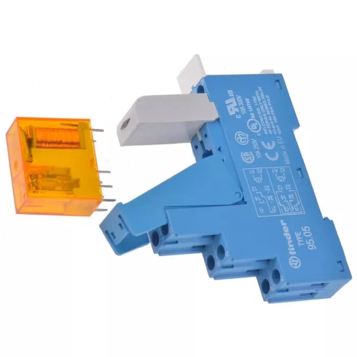 Finder 48 Series Interface Relay DIN Rail Mount 24 V AC Coil DPDT 2-Pole 8 A Load, 48.52.8.024.0060SPA
