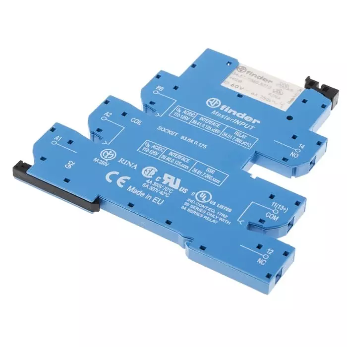Finder 39 Series Interface Relay DIN Rail Mount 125 V AC Coil SPDT 1-Pole, 39.41.0.125.5060