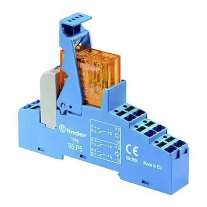 Finder 48 Series Interface Relay DIN Rail Mount 230 V AC Coil DPDT-2C/0 2-Pole 8 A Load, 48.P5.8.230.0060SPA