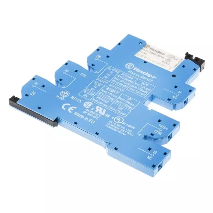 Finder 39 Series Interface Relay DIN Rail Mount 6 V AC/DC Coil SPDT 1-Pole, 39.41.0.006.5060