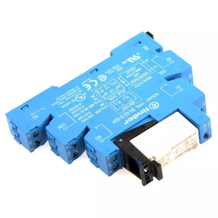 Finder 38 Series Interface Relay DIN Rail Mount 24 V AC/DC Coil DPDT 2-Pole, 38.52.0.024.0060