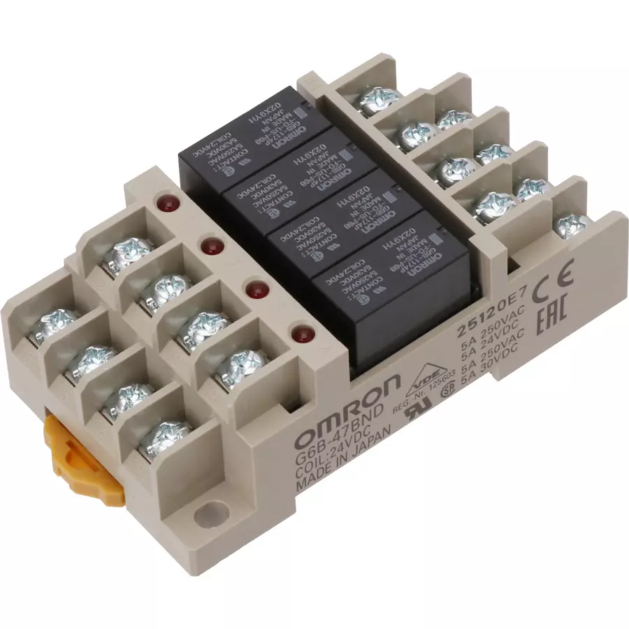 Omron Terminal Relay Screw terminal DC 24 V, G6B-47BND DC24V