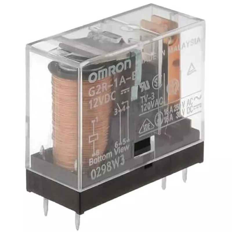 Omron Power Relay 1A Configuration 12 V DC Printed Circuit Board Terminal, G2R-1A-E DC12V