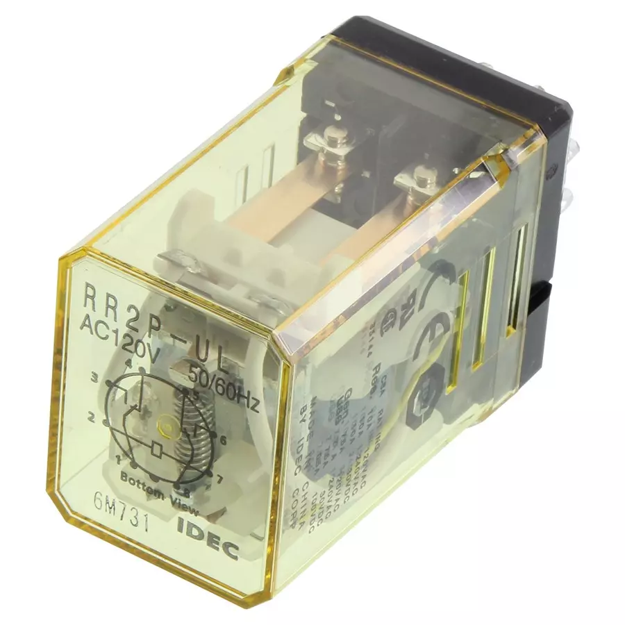 IDEC RELAY, DPDT, 120VAC, 30VDC, 10A, RR2P-ULAC120V