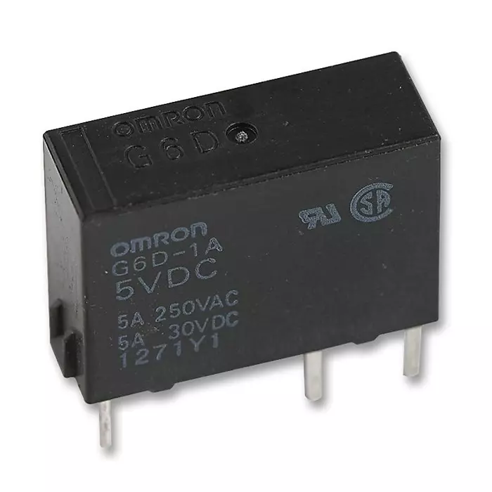 OMRON ELECTRONIC COMPONENTS RELAY, SPST-NO, 250VAC, 30VDC, 5A, G6D-1A-ASI  DC5
