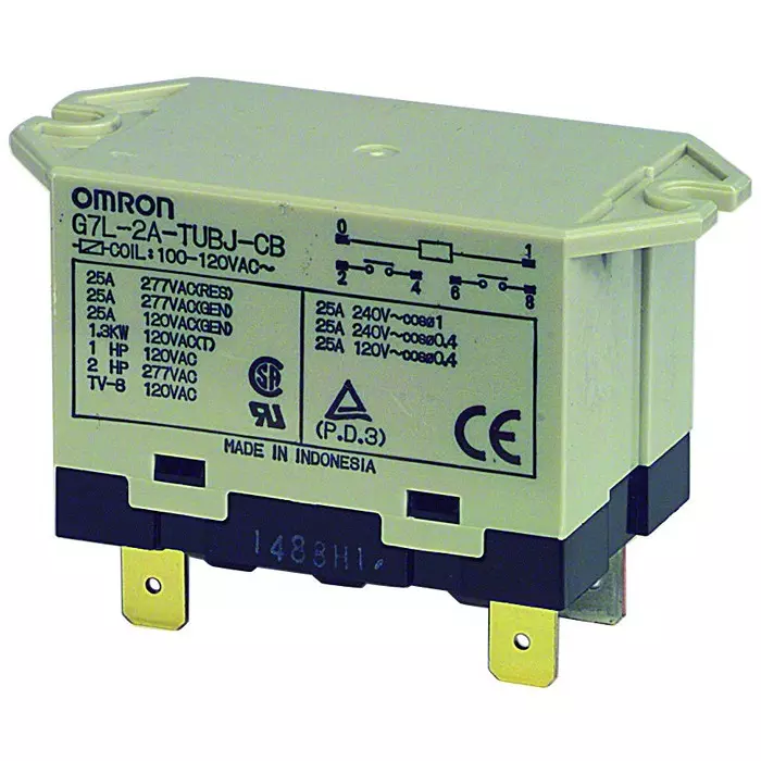 OMRON ELECTRONIC COMPONENTS RELAY, SPST-NO, 277VAC, 25A, G7L-1A-TUB-J-CB-AC100/120