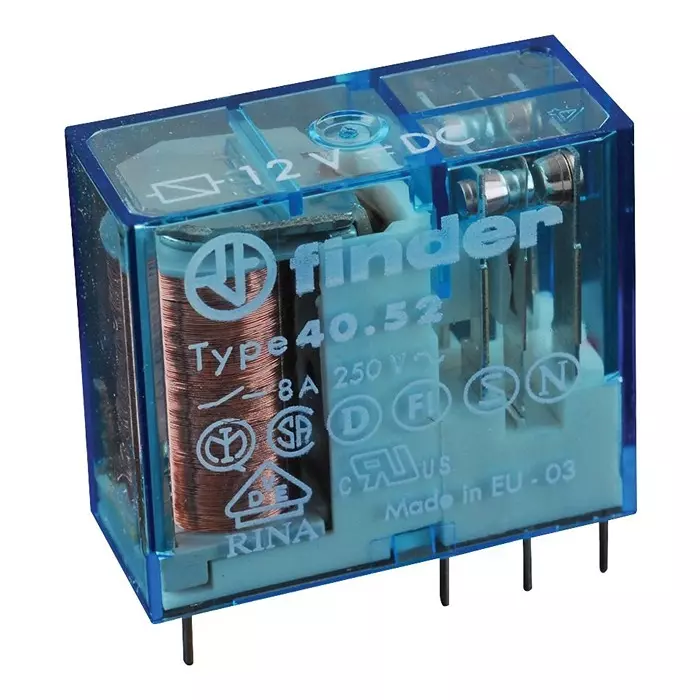 FINDER RELAY, DPDT, 12VDC, 8A, TH, 40.52.9.012.0000