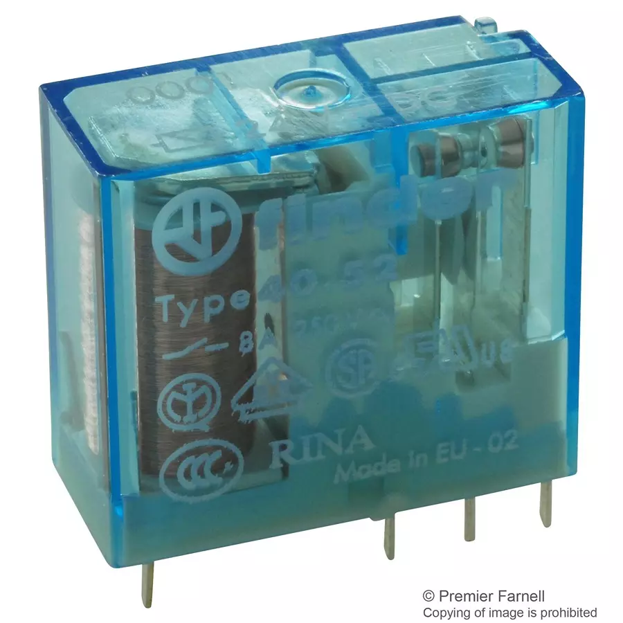 FINDER RELAY, DPDT, 24VDC, 8A, TH, 40.52.9.024.0001